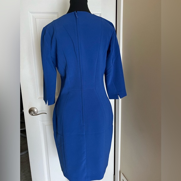 H&M Blue 3/4 Sleeve Dress Size 10 - Picture 3 of 6